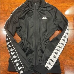 Kappa Black Zip-Up Jacket with Iconic Logo